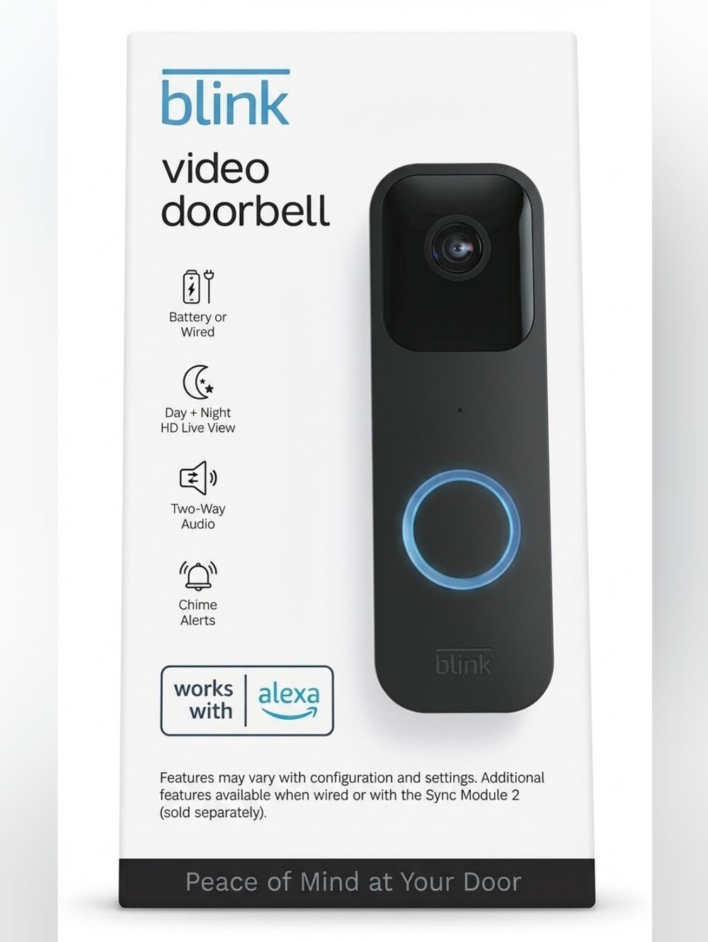 Blink Video Doorbell - Black - Works with Alexa